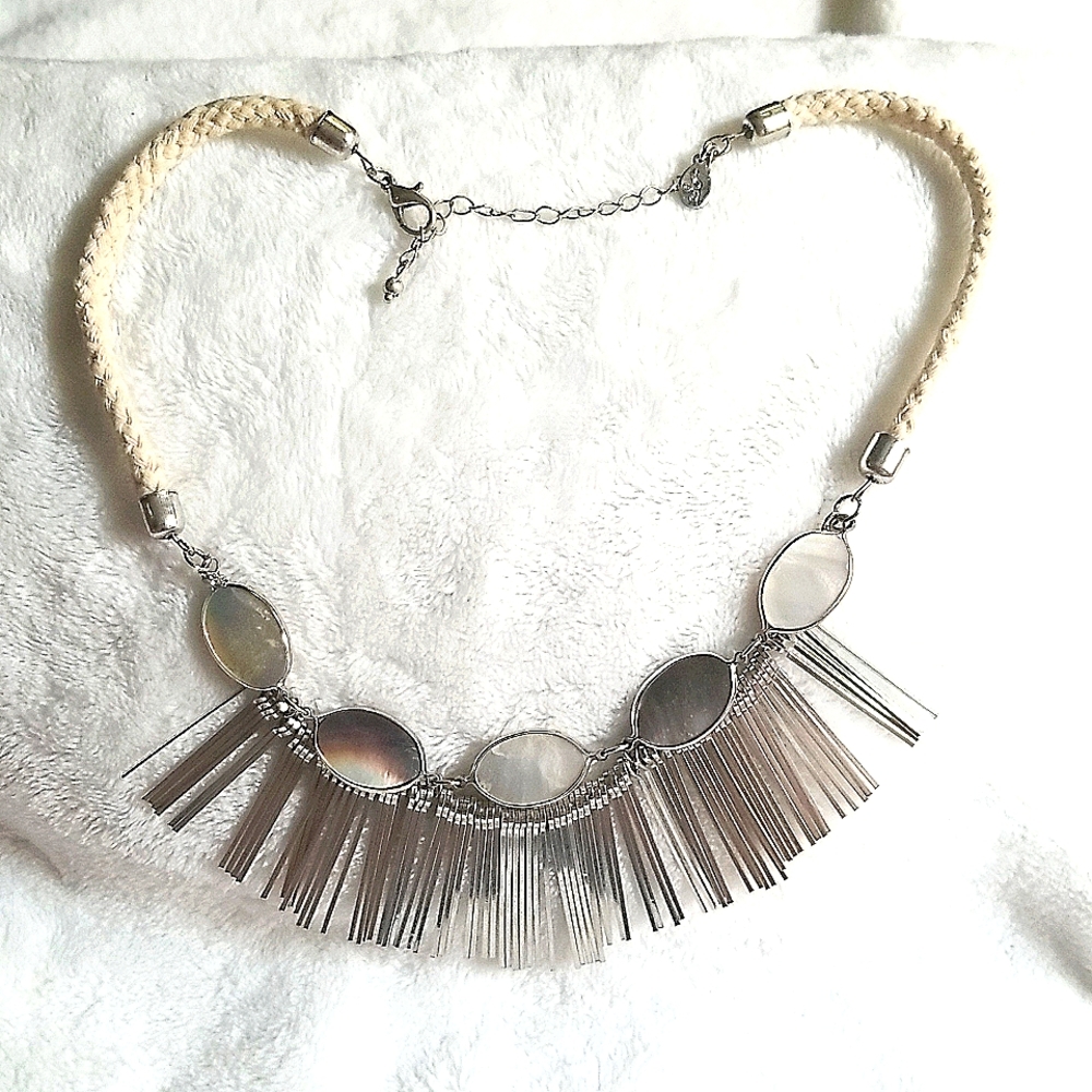 Loft mother of pearl abstract necklace
